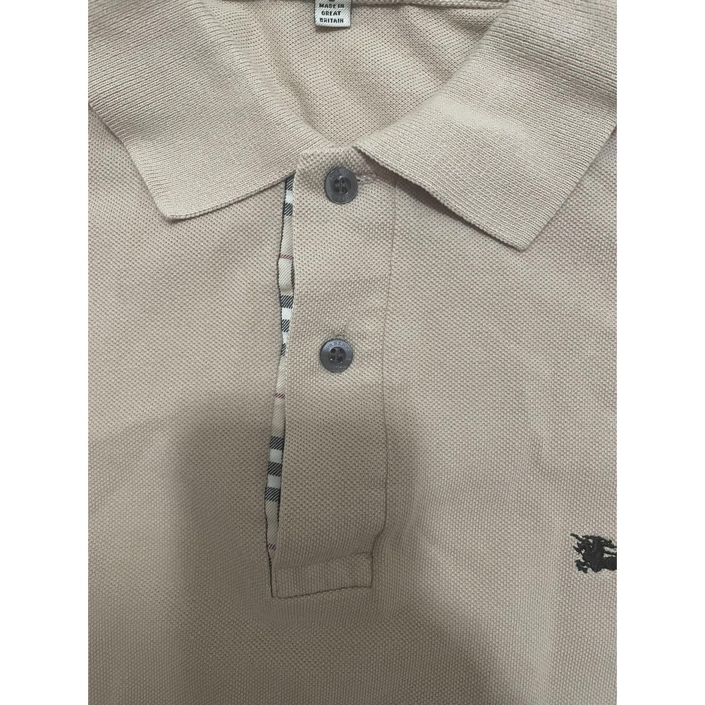 Burberry Polo Mens Small Nova Check Placket Beige England - Picture 3 of 12
